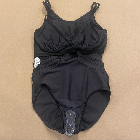 Miraclesuit High Neck Black Slimming One Piece Swimsuit Size 12 - Picture 9 of 12
